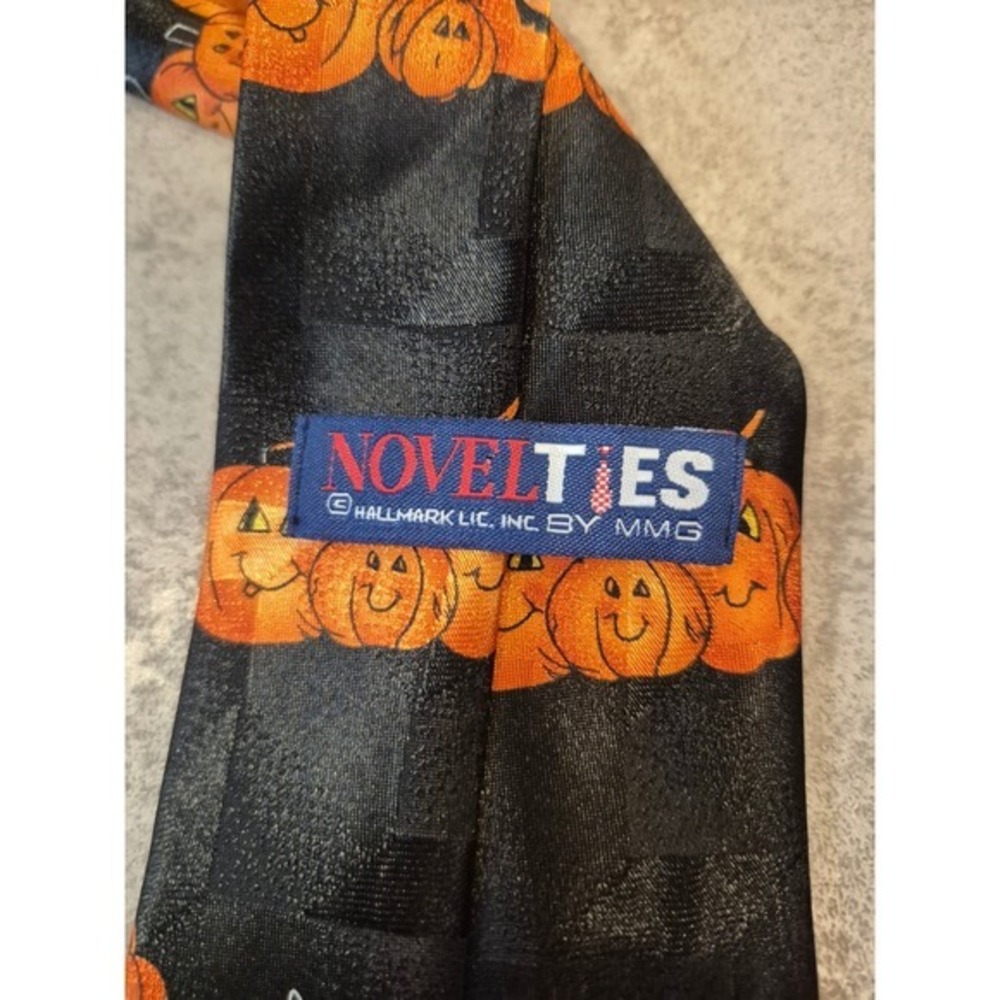 Novelty Ties Halloween‎ Tie Pumpkins Ghosts Bats Spooky Holiday Mens Necktie - Picture 6 of 8